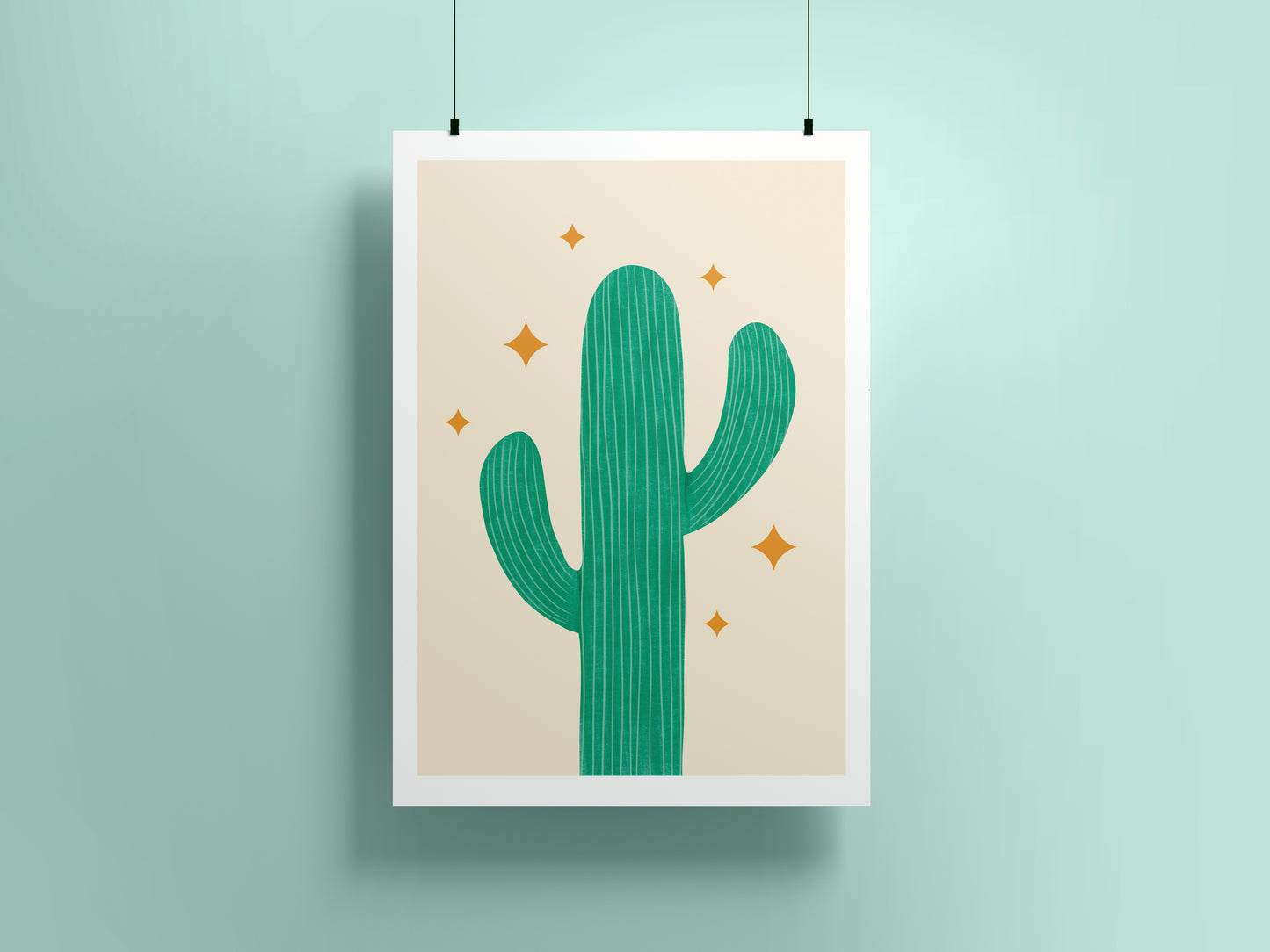 Cactus Poster I Desert Art Print for Wall Decor I Unframed
