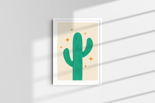 Cactus Poster I Desert Art Print for Wall Decor I Unframed