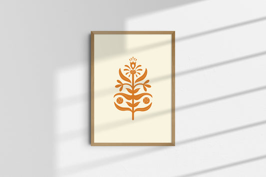 Elegant floral Art Poster I Minimalistic Art Poster I A4 Size I Unframed
