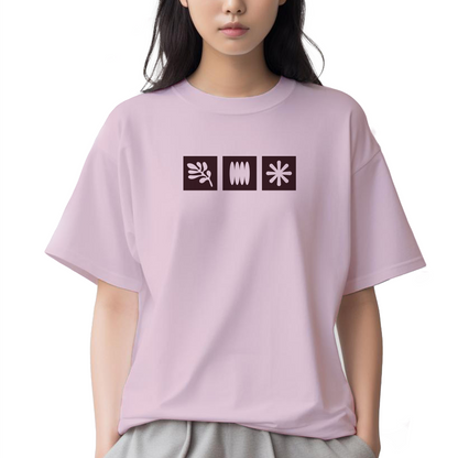 3 Symbols - Unisex Oversized T-shirt Pink