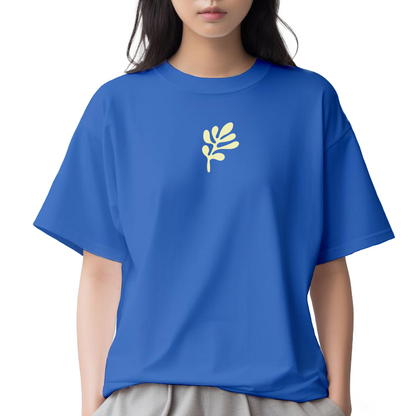 Green Leaf - Unisex Oversized T-shirt Blue