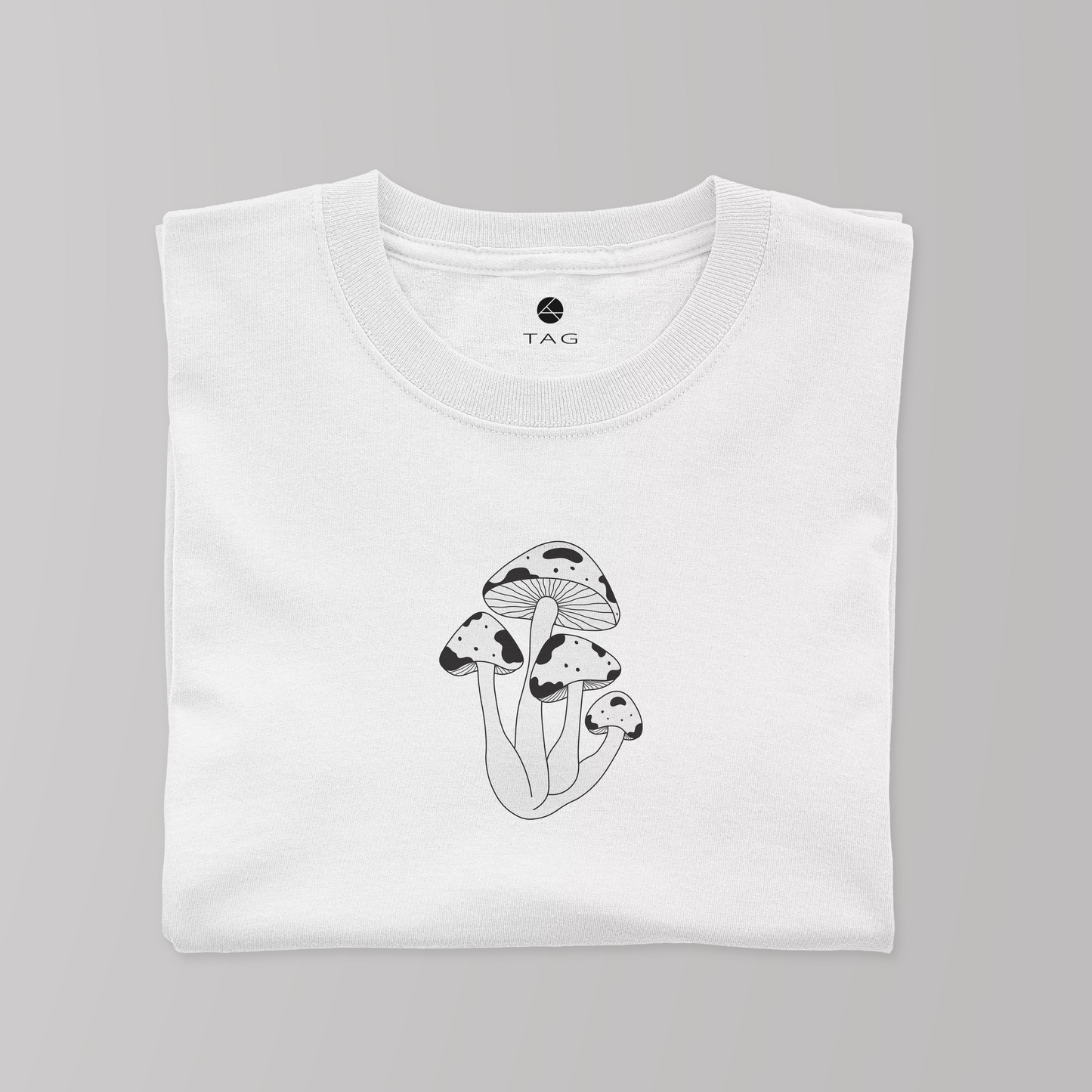 Black Mushroom - Unisex Oversized T-shirt White