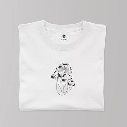 Black Mushroom - Unisex Oversized T-shirt White