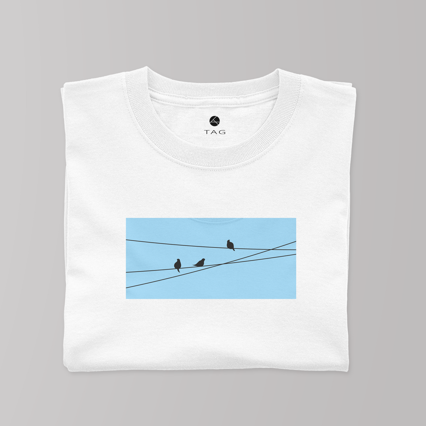 Birds On Wire - Unisex Oversized T-shirt White