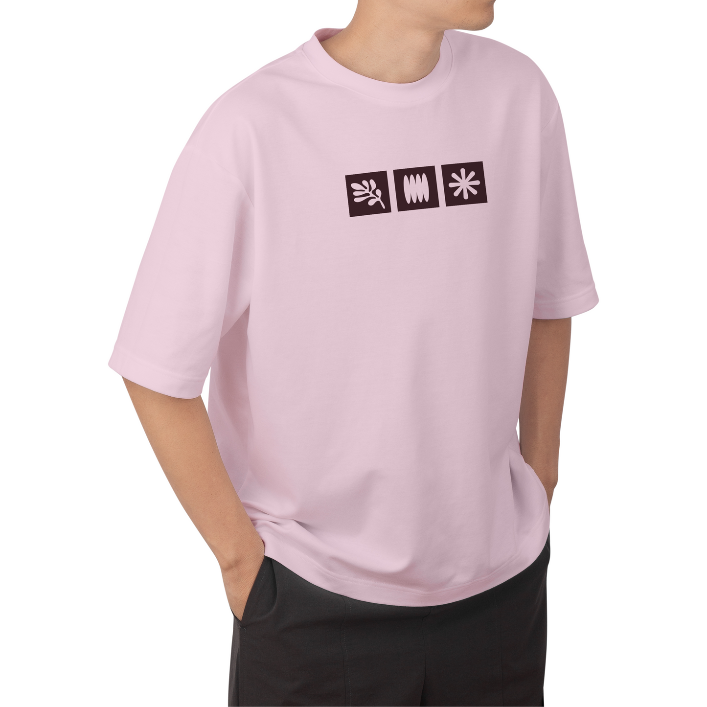 3 Symbols - Unisex Oversized T-shirt Pink