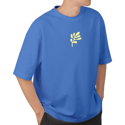 Green Leaf - Unisex Oversized T-shirt Blue