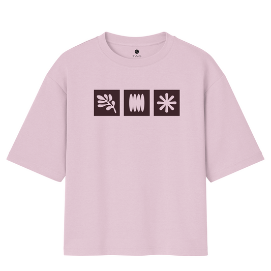 3 Symbols - Unisex Oversized T-shirt Pink