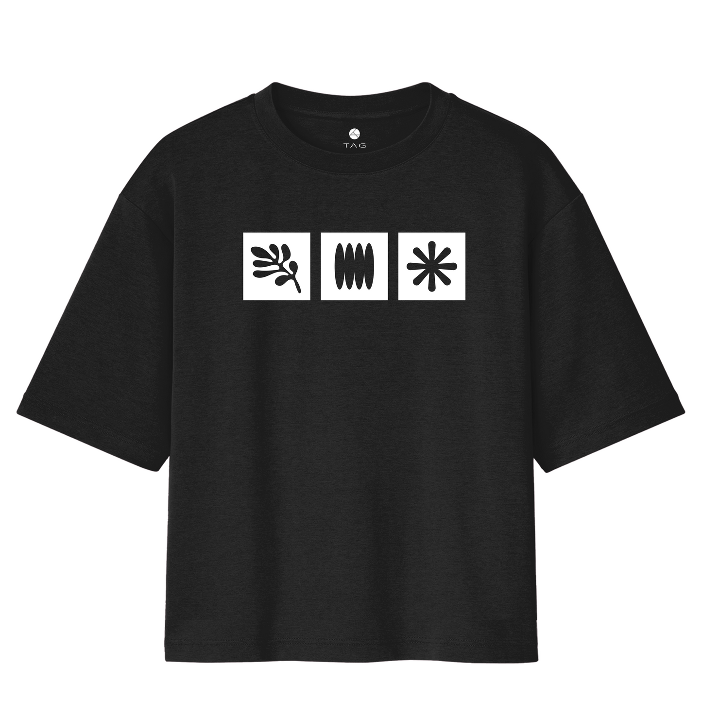 3 Symbols - Unisex Oversized T-shirt Black | Round Neck | 100% Cotton